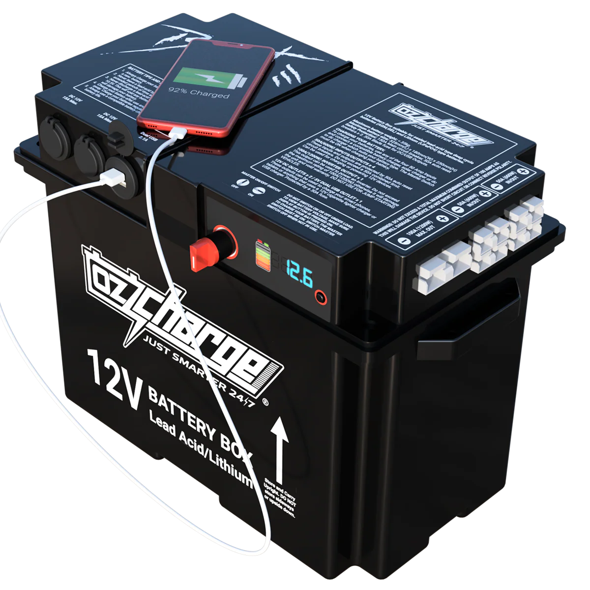 12V Beast Battery Box + 100Ah Lithium Battery + 12A Lithium Charger Combo - Image 5