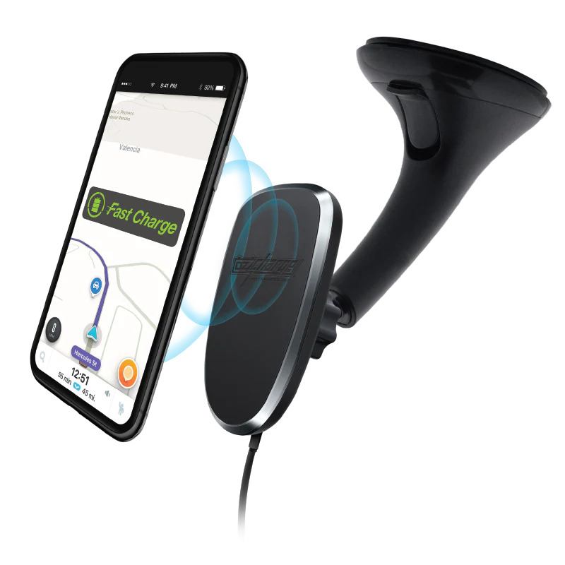 Wireless & Magnetic Fast Charging Windshield Mount Car Kit inc Dual USB Fast Charger