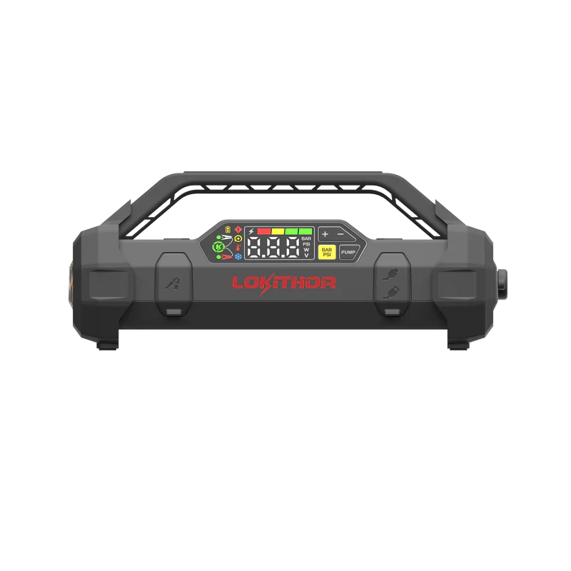 LOKITHOR Essential 4-in-1 Multifunction Rescue Jump Starter Pack 2500A @ 12v + Digital Air Pump Compressor + LED Torch + USB Power Bank - Image 4