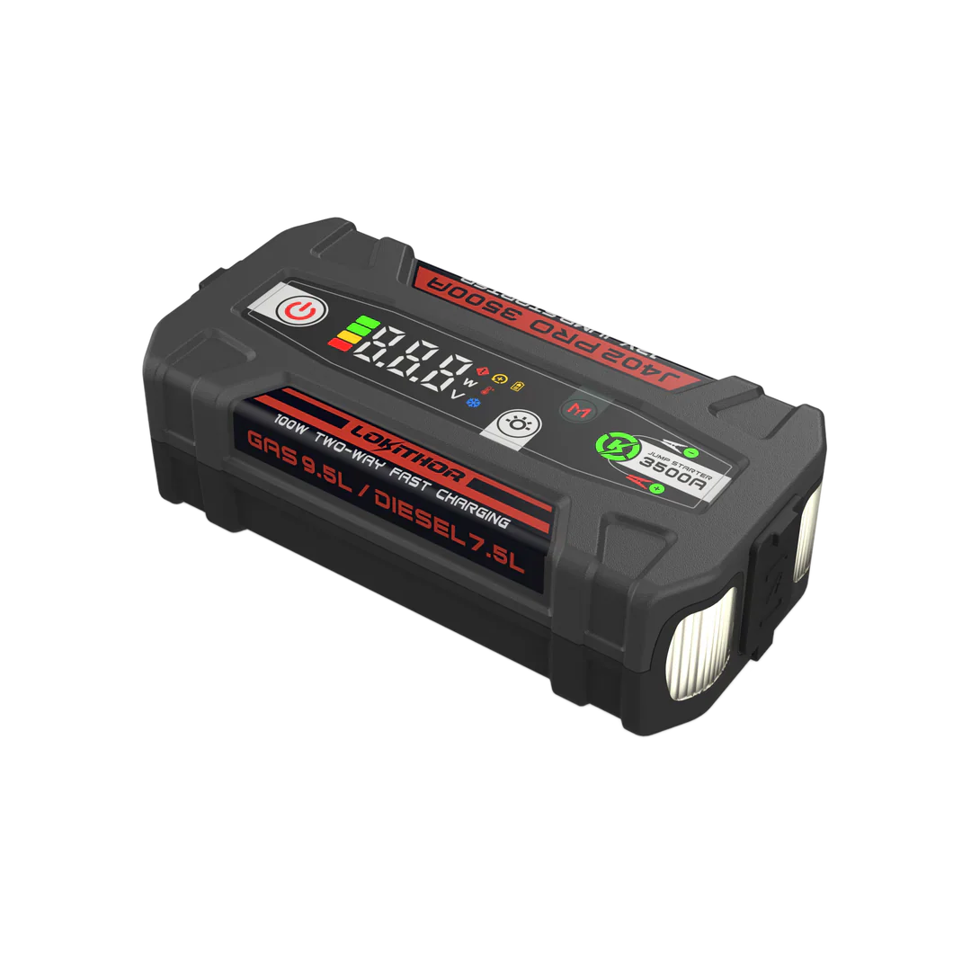 LOKITHOR Rescue 3-in-1 Multifunction Jump Starter Pack 3500A @ 12v + LED Torch + USB Power Bank - Image 4