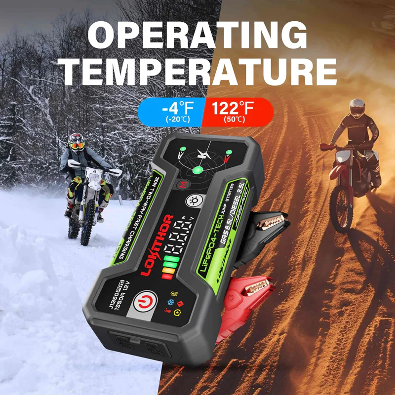 LOKITHOR Joey 3-in-1 Multifunction Rescue Jump Starter Pack 1350A @ 12v + LED Torch + USB Power Bank - LiFePO4 Tech - J1350PRO - Image 8